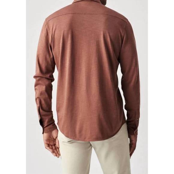 NEW FAHERTY knit seasons shirt in oxblood - Picture 2 of 3